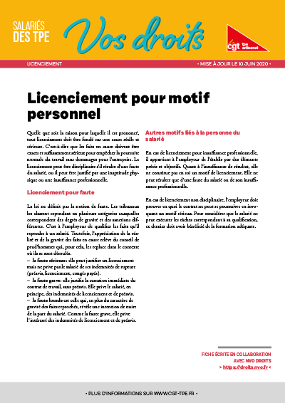 licenciement-motif-personnel